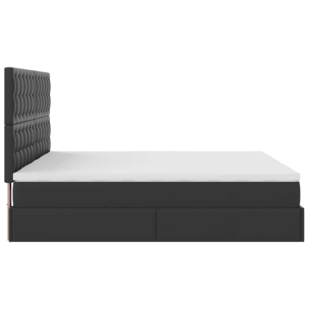 Cadre de lit ottoman avec matelas noir 160x200 cm similicuir Lits & cadres de lit vidaXL