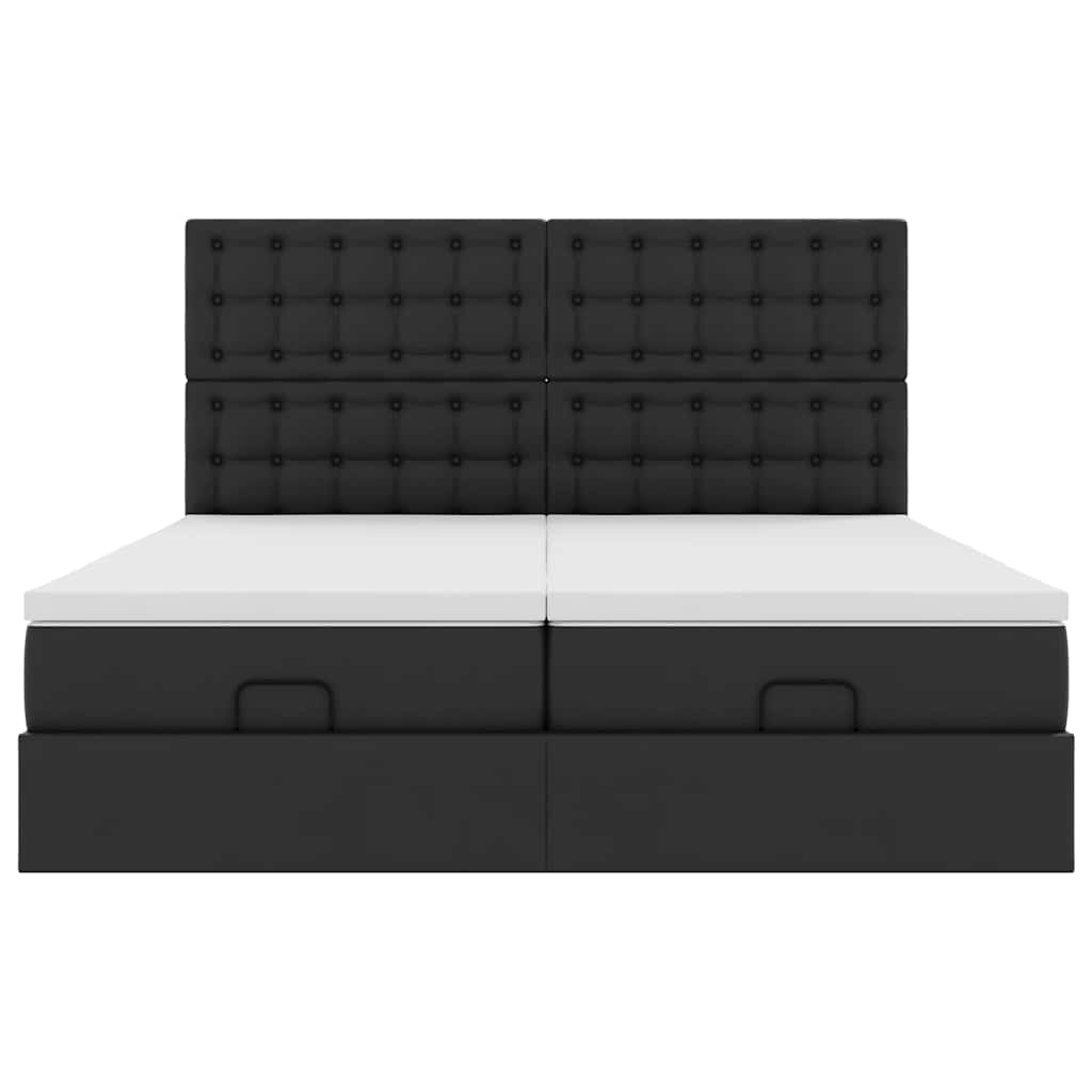 Cadre de lit ottoman avec matelas noir 180x200 cm similicuir Lits & cadres de lit vidaXL