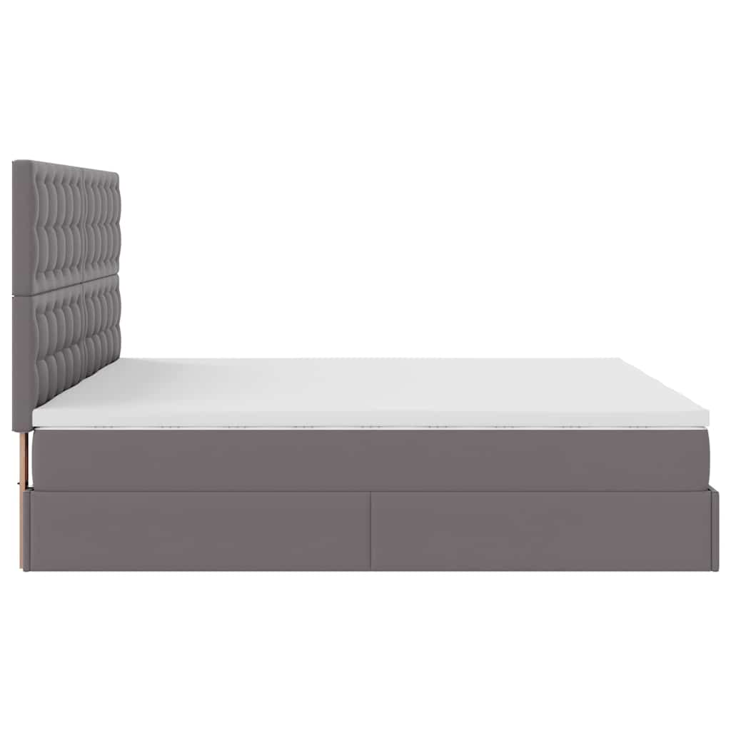 Cadre de lit ottoman avec matelas gris 180x200 cm similicuir Lits & cadres de lit vidaXL