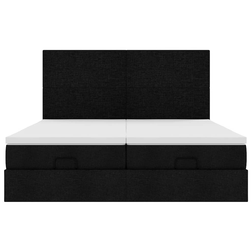 Cadre de lit ottoman avec matelas noir 160x200 cm tissu Lits & cadres de lit vidaXL