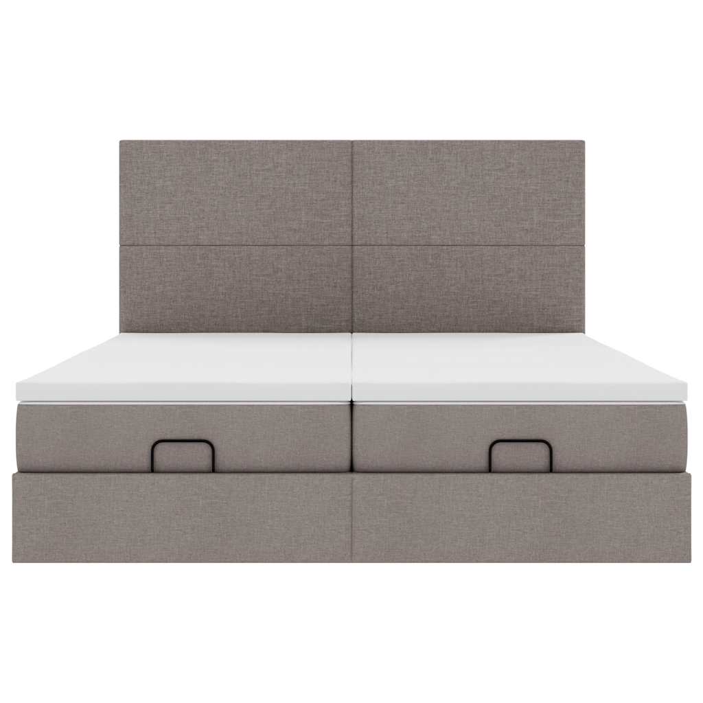 Cadre de lit ottoman avec matelas taupe 180x200 cm tissu Lits & cadres de lit vidaXL