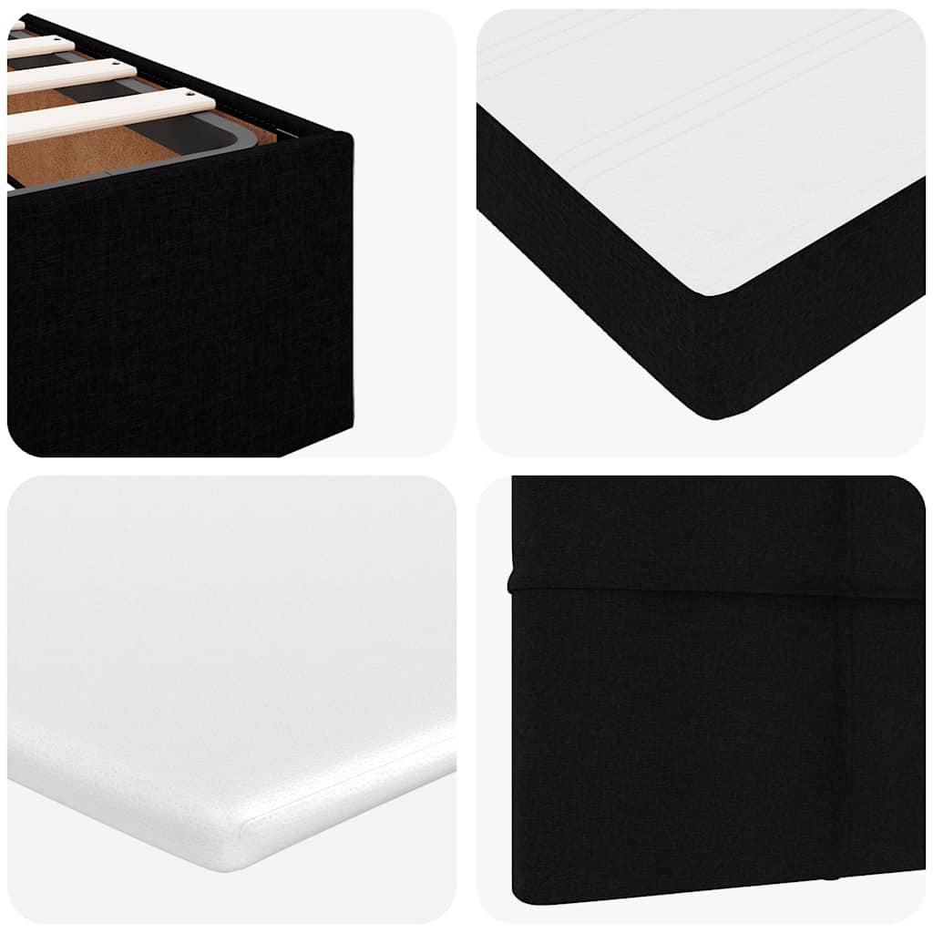 Cadre de lit ottoman avec matelas noir 160x200 cm tissu Lits & cadres de lit vidaXL