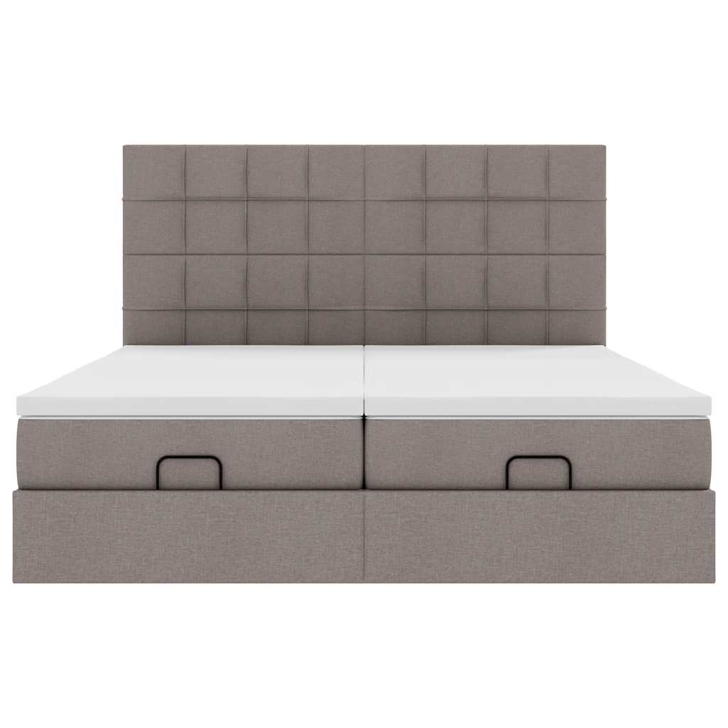 Cadre de lit ottoman avec matelas taupe 180x200 cm tissu Lits & cadres de lit vidaXL