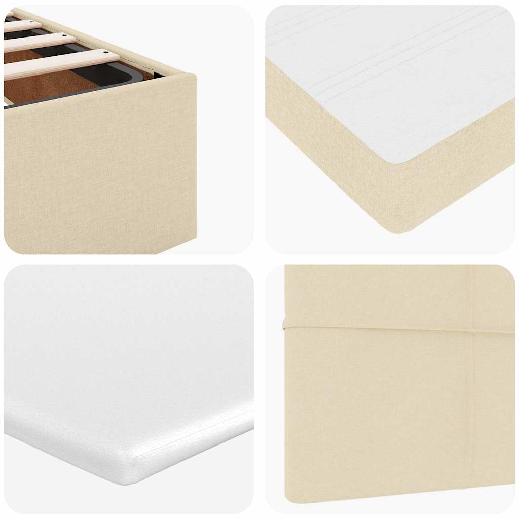 Cadre de lit ottoman avec matelas crème 180x200 cm tissu Lits & cadres de lit vidaXL