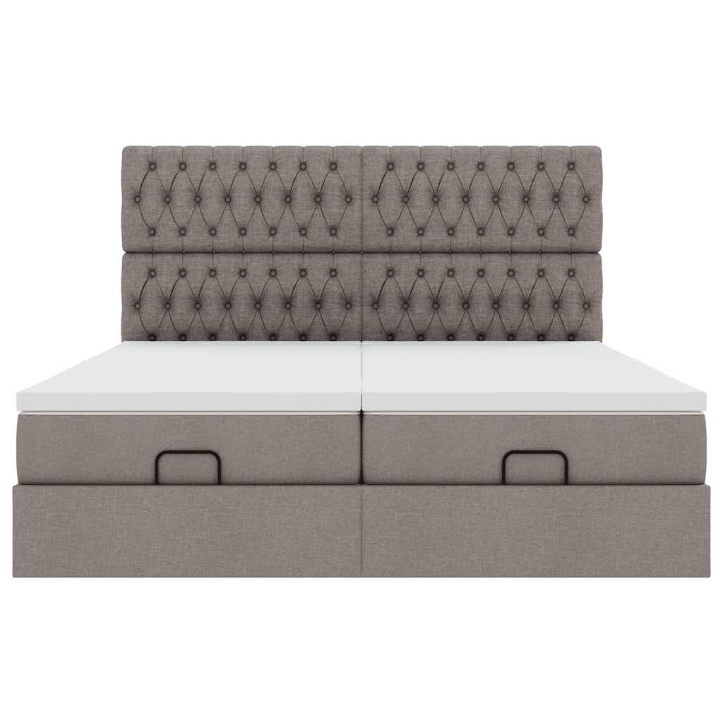 Cadre de lit ottoman avec matelas taupe 180x200 cm tissu Lits & cadres de lit vidaXL