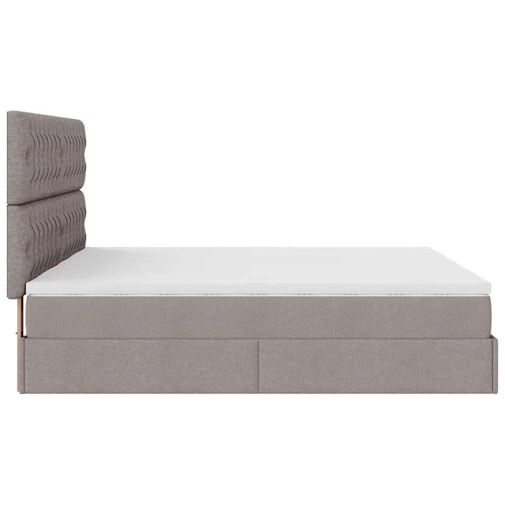 Cadre de lit ottoman avec matelas taupe 180x200 cm tissu Lits & cadres de lit vidaXL