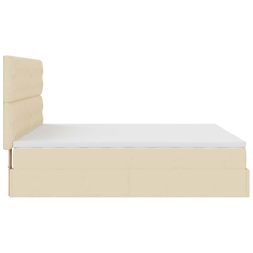 Cadre de lit ottoman avec matelas crème 180x200 cm tissu Lits & cadres de lit vidaXL