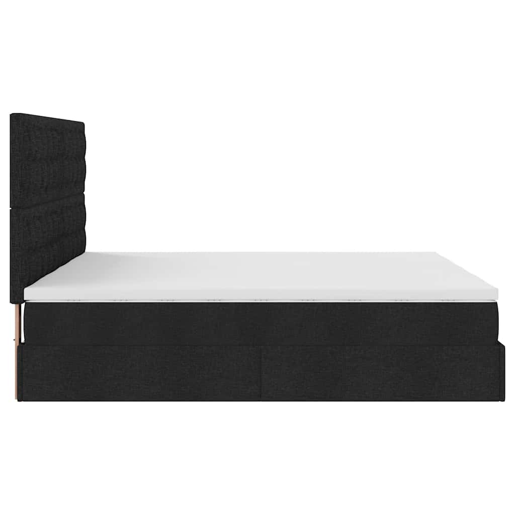 Cadre de lit ottoman avec matelas noir 160x200 cm tissu Lits & cadres de lit vidaXL