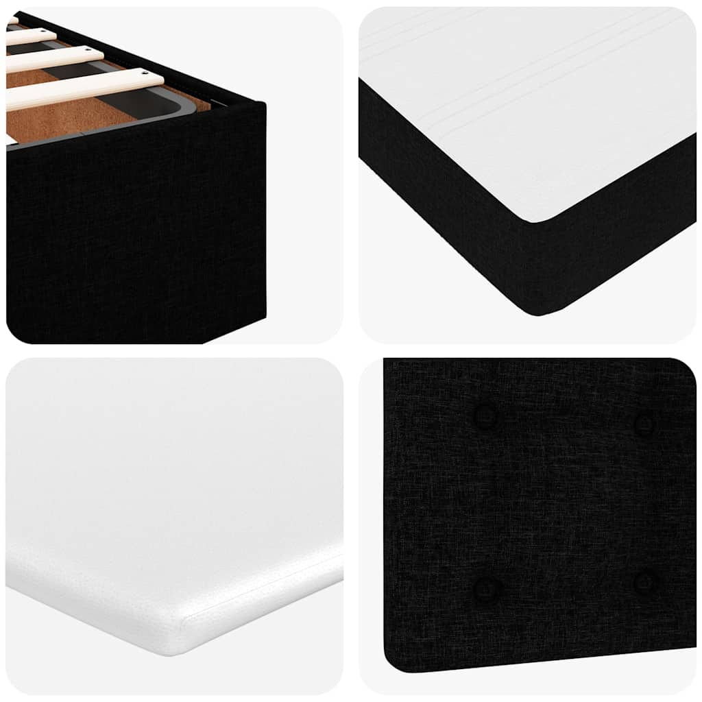 Cadre de lit ottoman avec matelas noir 160x200 cm tissu Lits & cadres de lit vidaXL