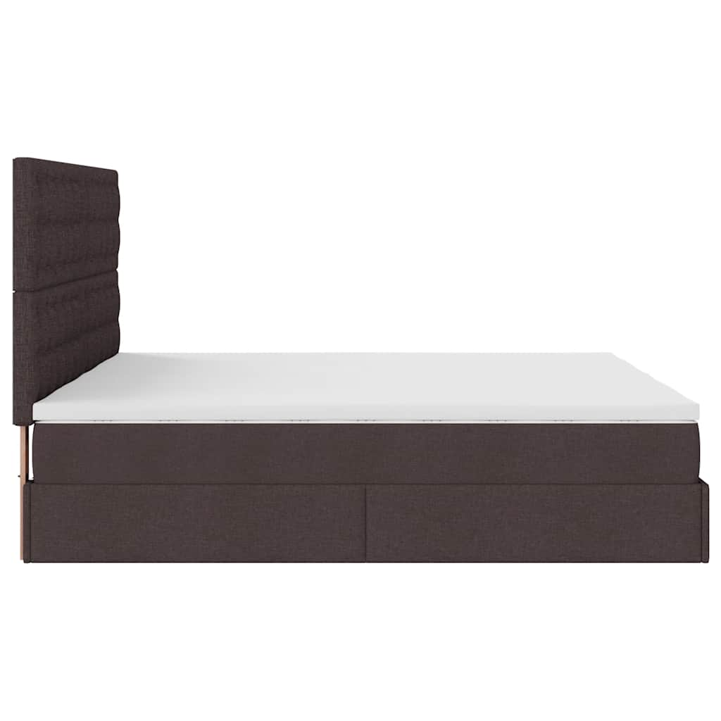 Cadre de lit ottoman avec matelas marron foncé 180x200 cm tissu Lits & cadres de lit vidaXL