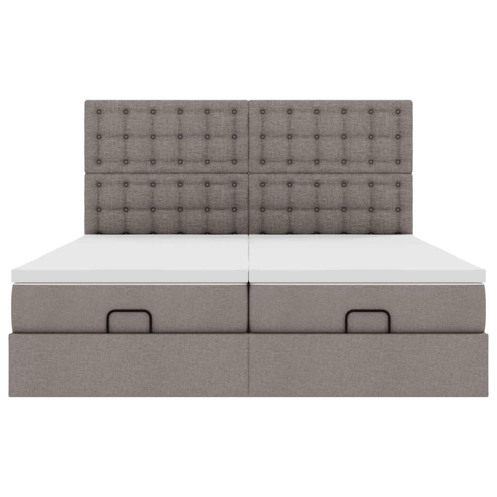 Cadre de lit ottoman avec matelas taupe 180x200 cm tissu Lits & cadres de lit vidaXL