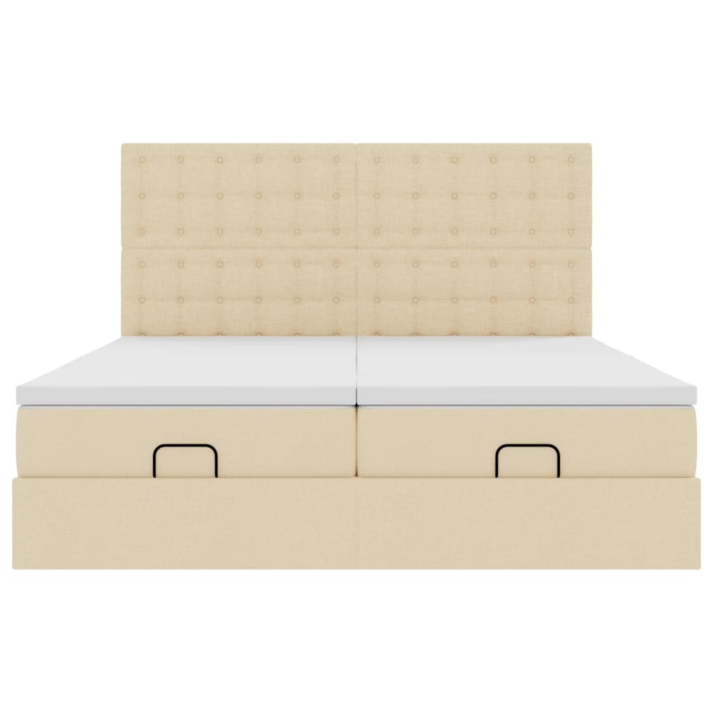 Cadre de lit ottoman avec matelas crème 180x200 cm tissu Lits & cadres de lit vidaXL