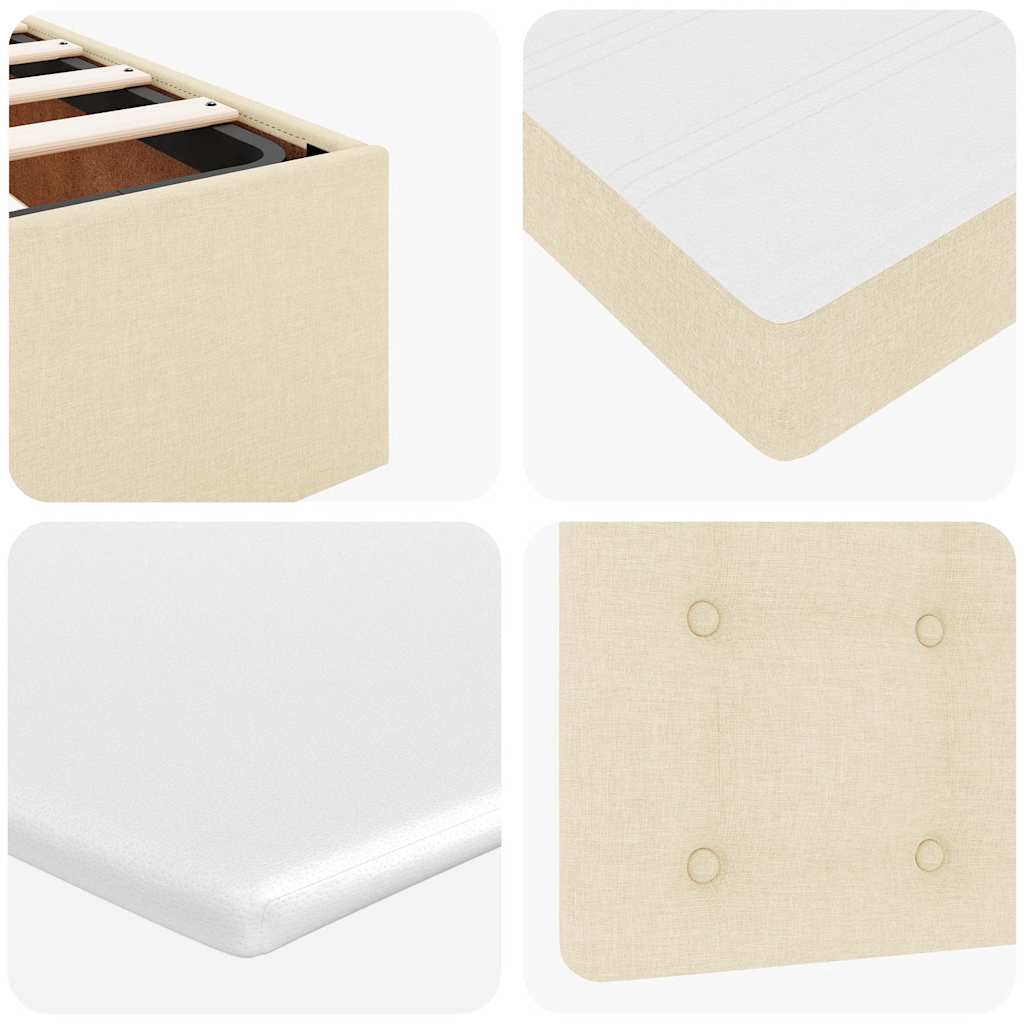 Cadre de lit ottoman avec matelas crème 180x200 cm tissu Lits & cadres de lit vidaXL