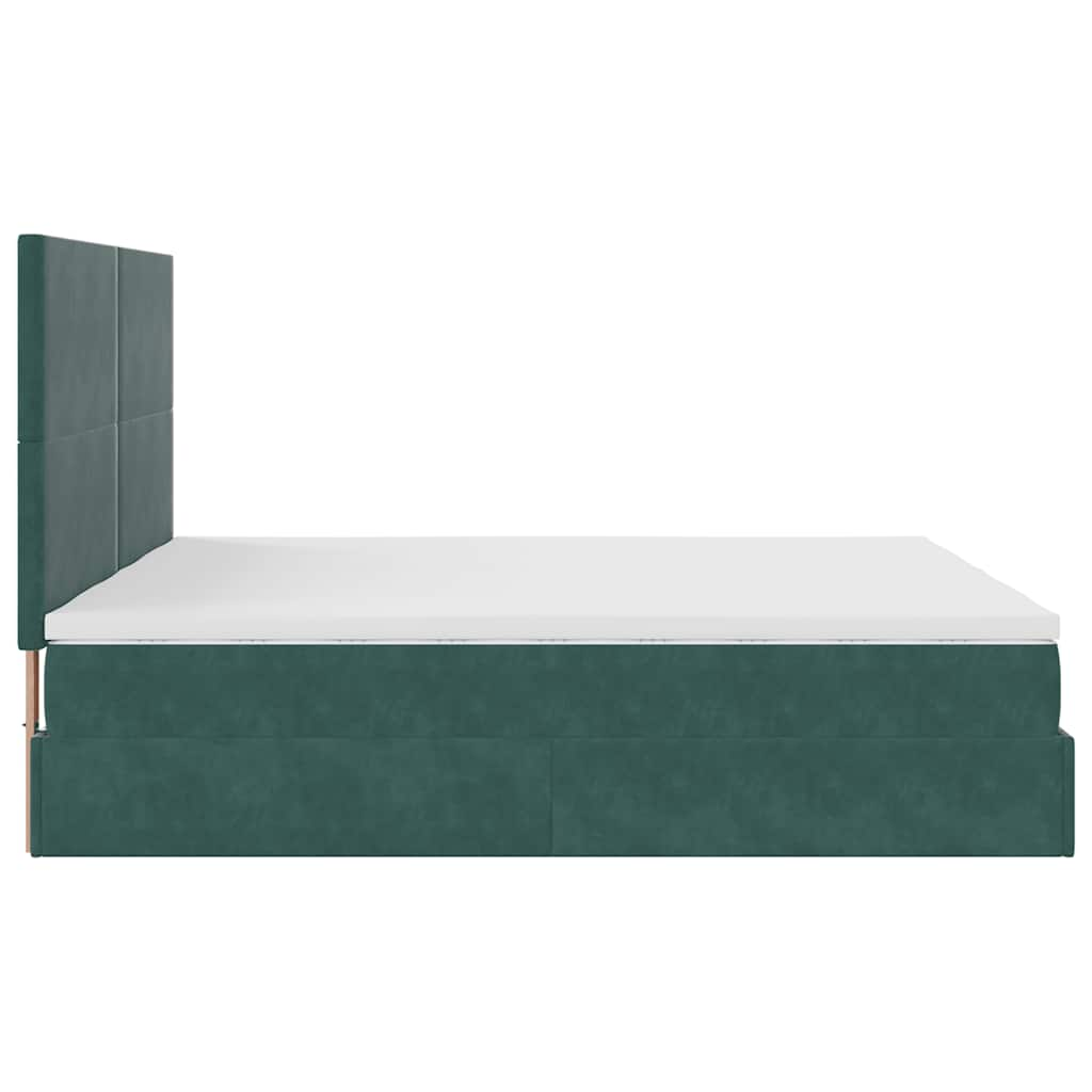 Cadre de lit ottoman avec matelas vert foncé 180x200cm velours Lits & cadres de lit vidaXL