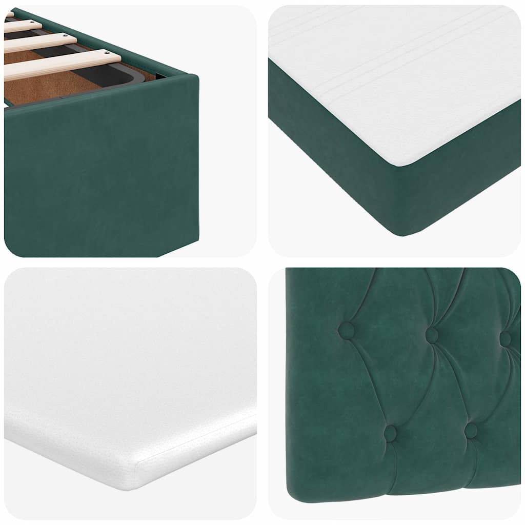 Cadre de lit ottoman avec matelas vert foncé 180x200cm velours Lits & cadres de lit vidaXL