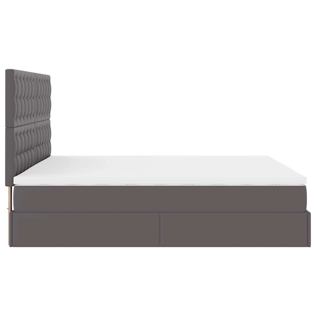 Cadre de lit ottoman avec matelas gris 180x200 cm similicuir Lits & cadres de lit vidaXL