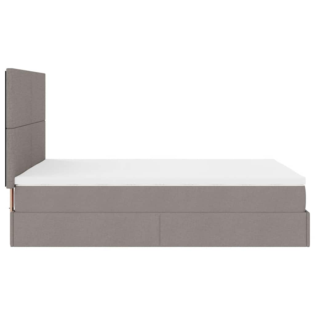 Cadre de lit ottoman avec matelas taupe 140x200 cm tissu Lits & cadres de lit vidaXL