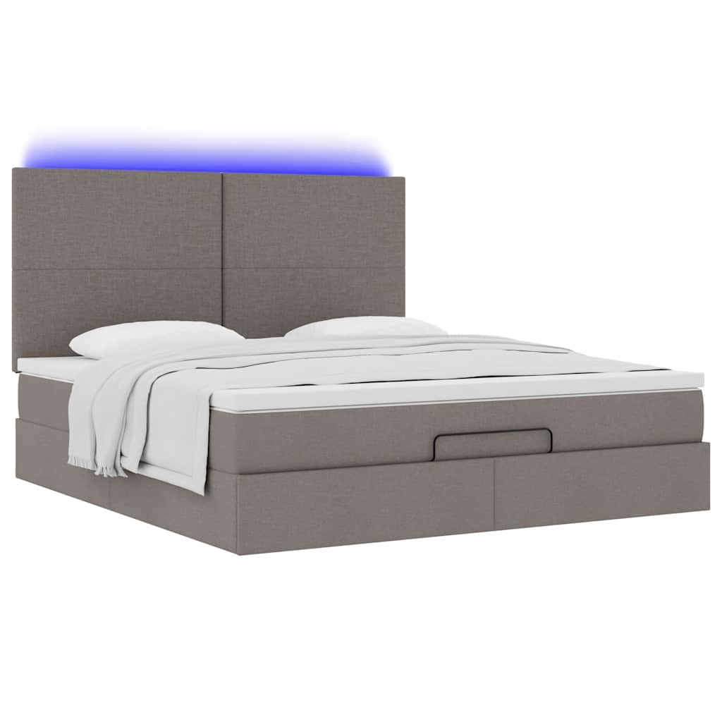 Cadre de lit ottoman avec matelas taupe 180x200 cm tissu Lits & cadres de lit vidaXL