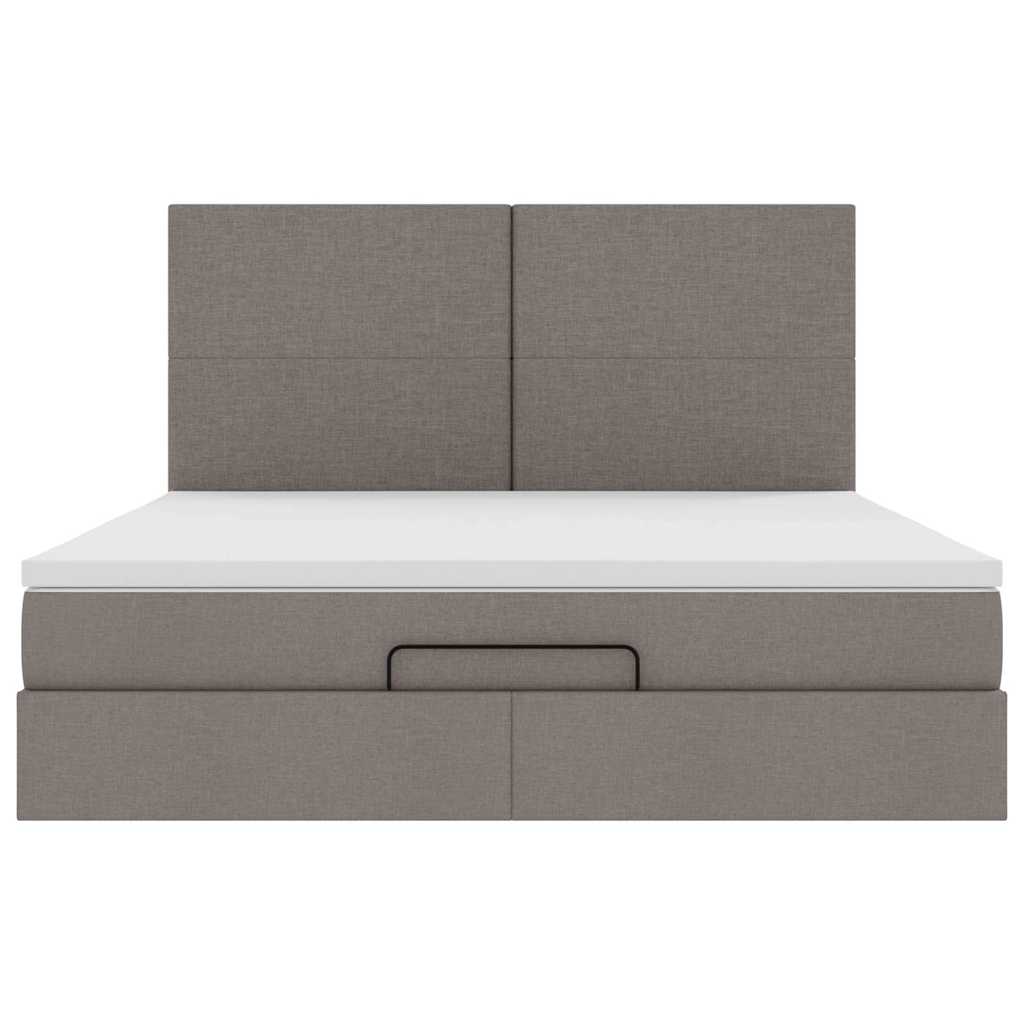 Cadre de lit ottoman avec matelas taupe 180x200 cm tissu Lits & cadres de lit vidaXL