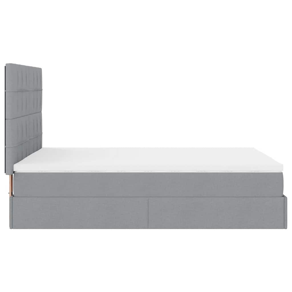 Cadre de lit ottoman et matelas gris clair 140x190 cm tissu Lits & cadres de lit vidaXL