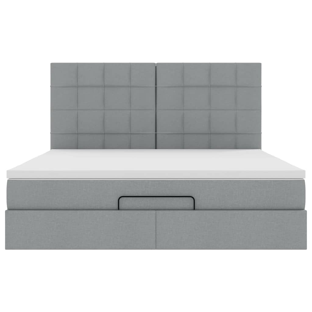 Cadre de lit ottoman avec matelas gris foncé 180x200 cm tissu Lits & cadres de lit vidaXL