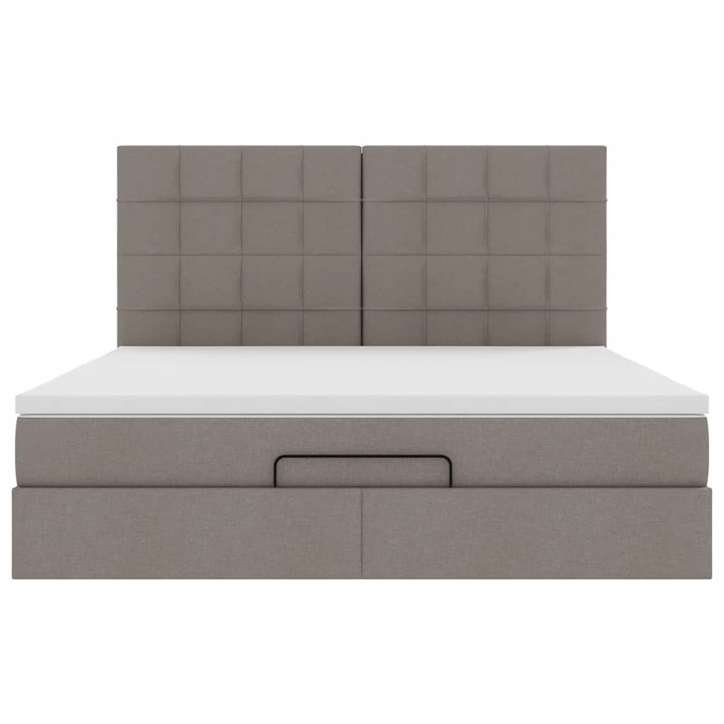 Cadre de lit ottoman avec matelas taupe 180x200 cm tissu Lits & cadres de lit vidaXL