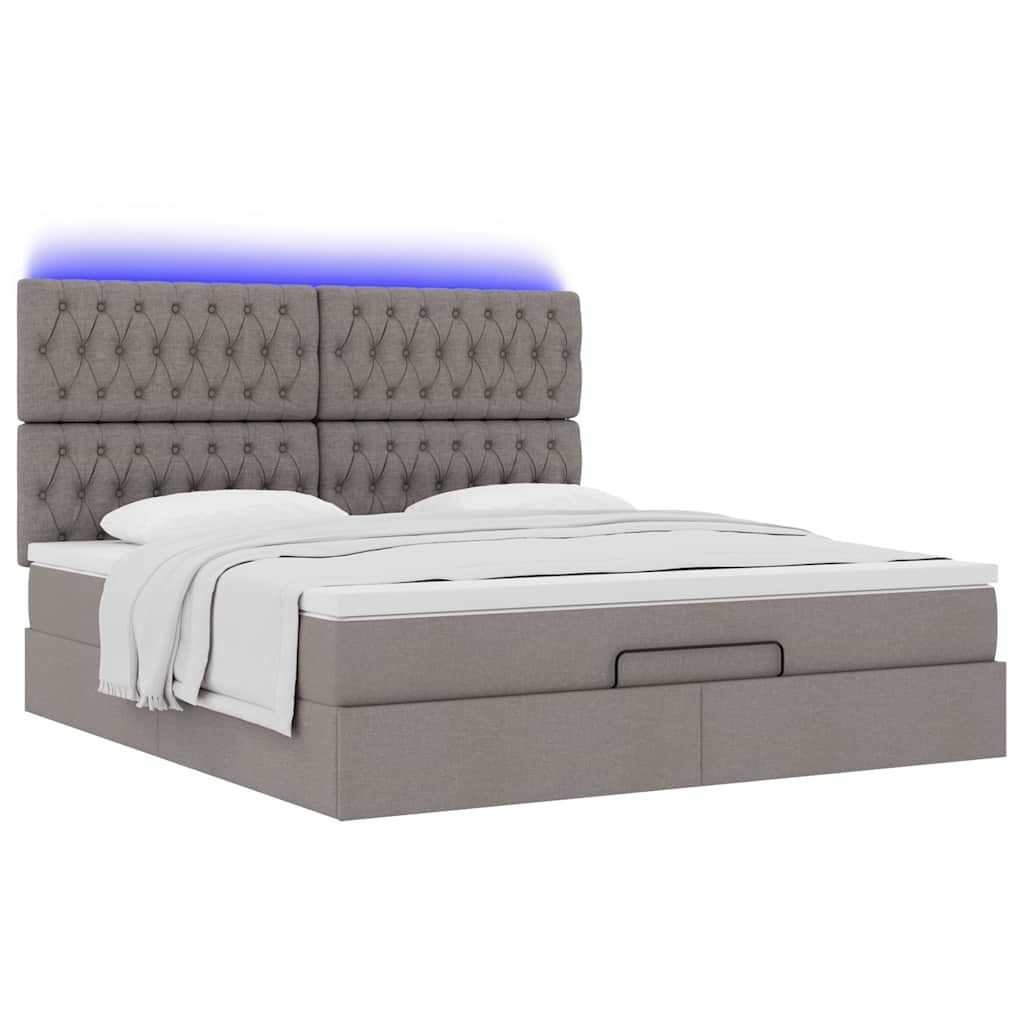 Cadre de lit ottoman avec matelas taupe 180x200 cm tissu Lits & cadres de lit vidaXL