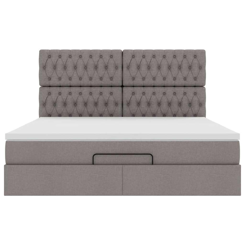 Cadre de lit ottoman avec matelas taupe 180x200 cm tissu Lits & cadres de lit vidaXL