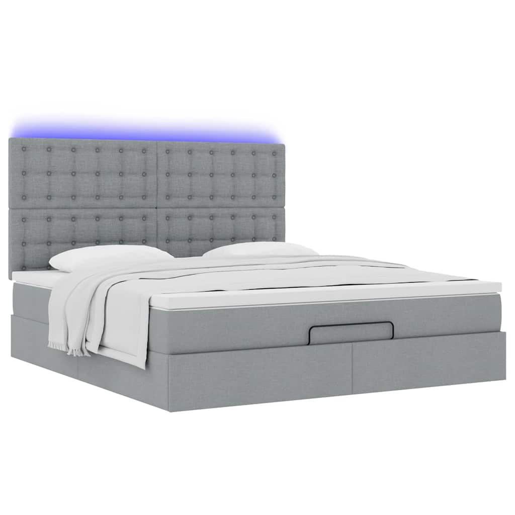 Cadre de lit ottoman avec matelas taupe 180x200 cm tissu Lits & cadres de lit vidaXL