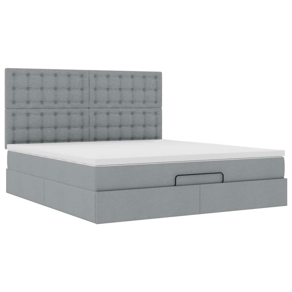 Cadre de lit ottoman avec matelas taupe 180x200 cm tissu Lits & cadres de lit vidaXL