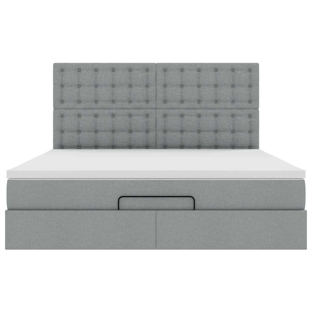 Cadre de lit ottoman avec matelas taupe 180x200 cm tissu Lits & cadres de lit vidaXL