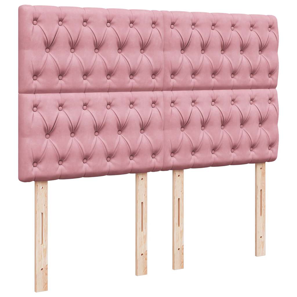 Cadre de lit ottoman avec matelas rose 140x200 cm velours Lits & cadres de lit vidaXL