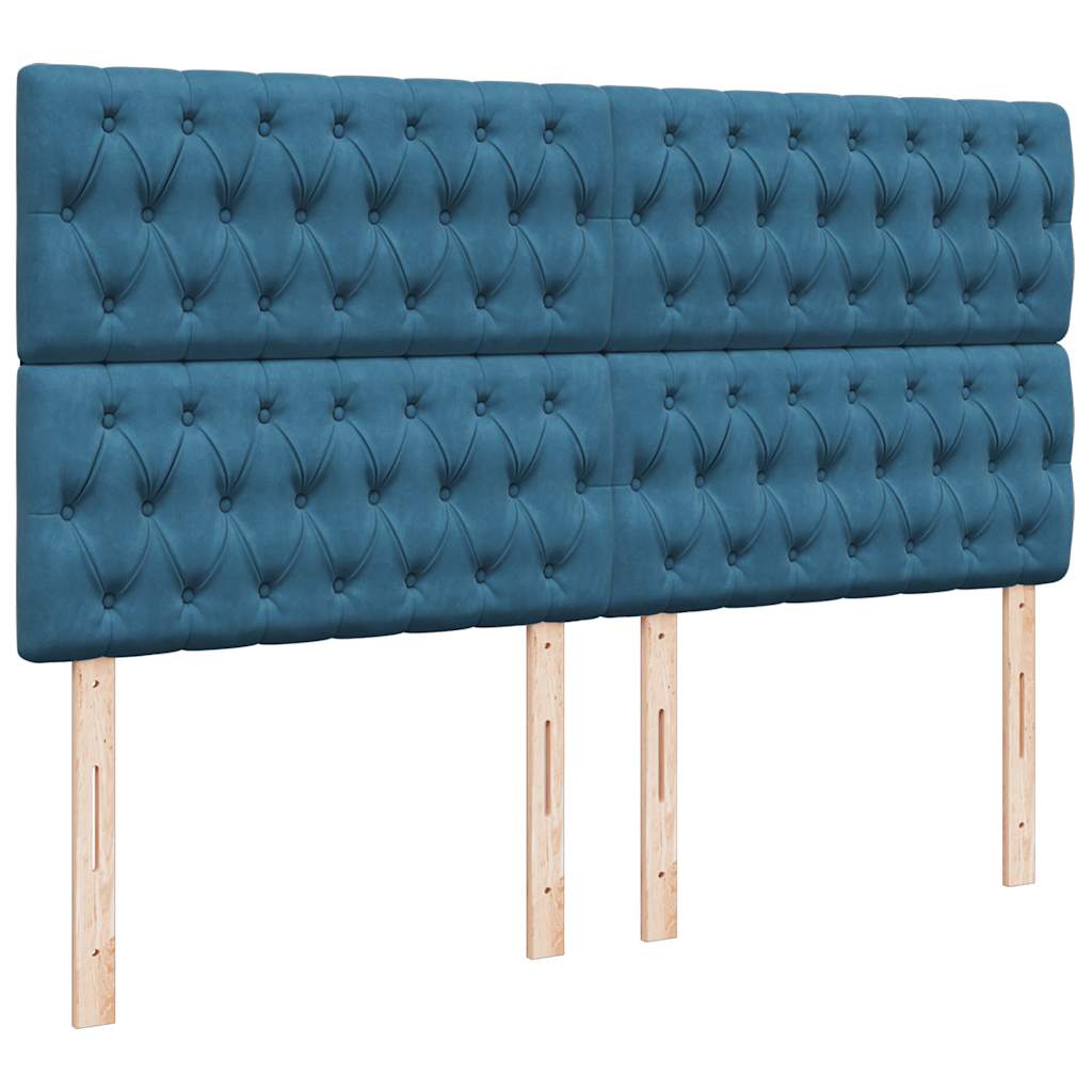 Cadre de lit ottoman avec matelas bleu foncé 180x200 cm velours Lits & cadres de lit vidaXL