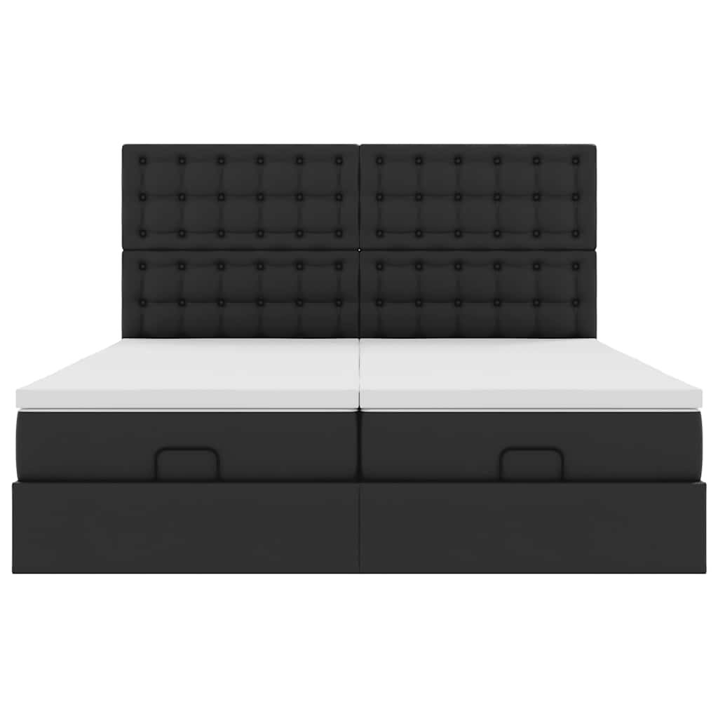 Cadre de lit ottoman avec matelas noir 160x200 cm similicuir Lits & cadres de lit vidaXL