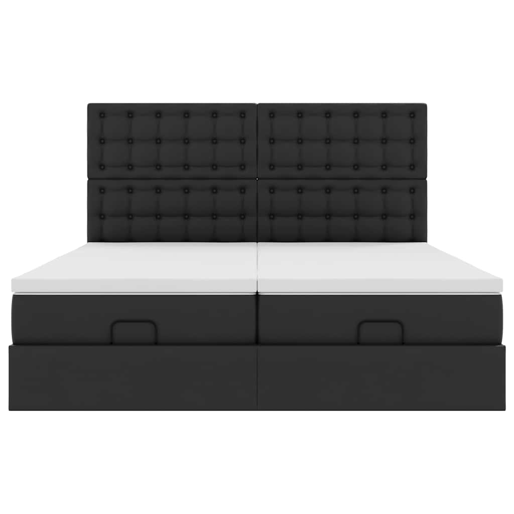 Cadre de lit ottoman avec matelas noir 180x200 cm similicuir Lits & cadres de lit vidaXL