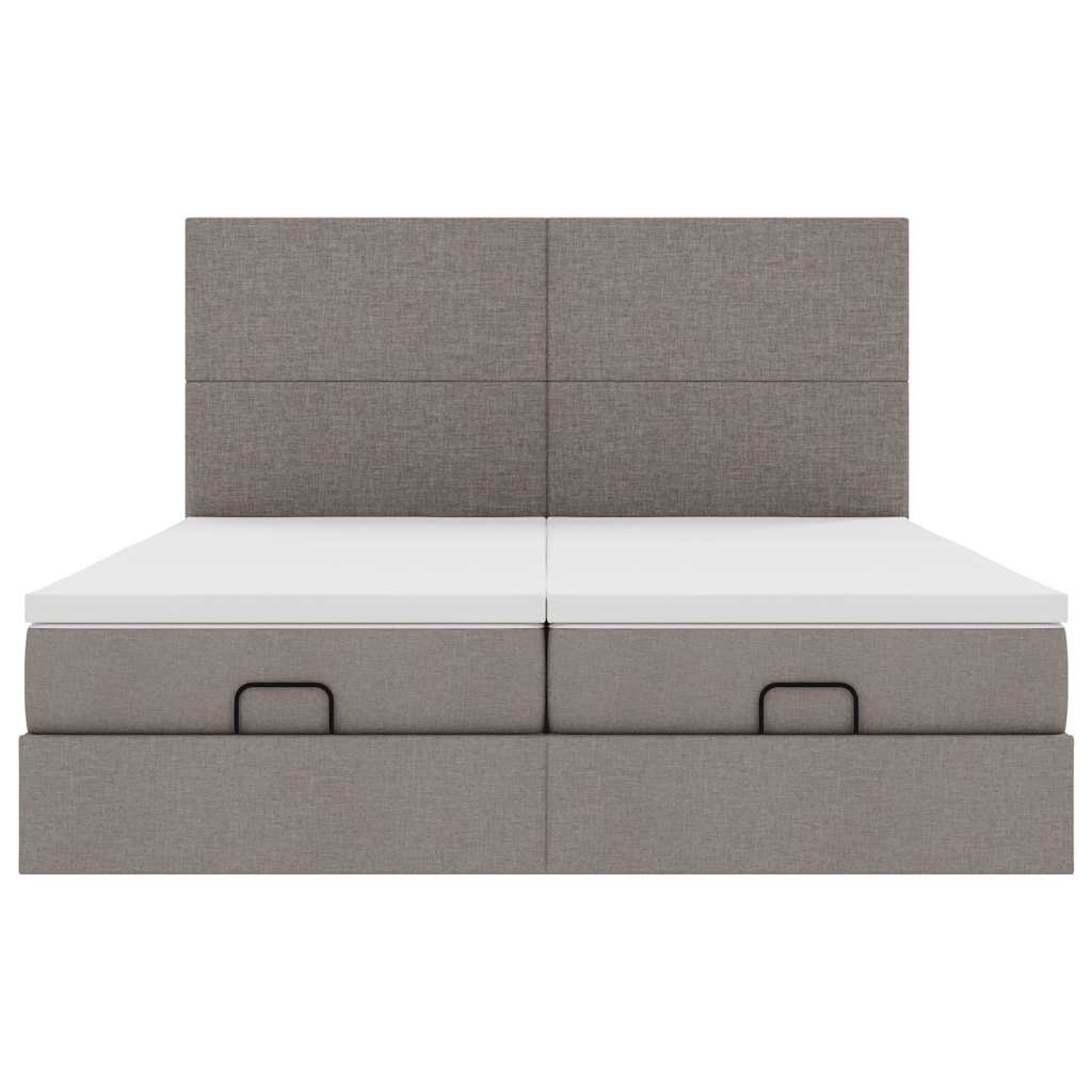 Cadre de lit ottoman avec matelas taupe 180x200 cm tissu Lits & cadres de lit vidaXL