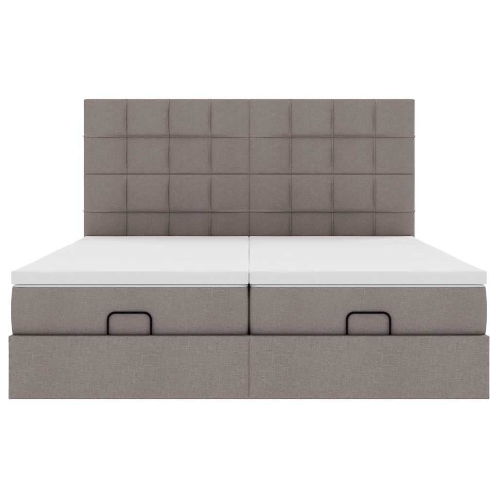 Cadre de lit ottoman avec matelas taupe 180x200 cm tissu Lits & cadres de lit vidaXL