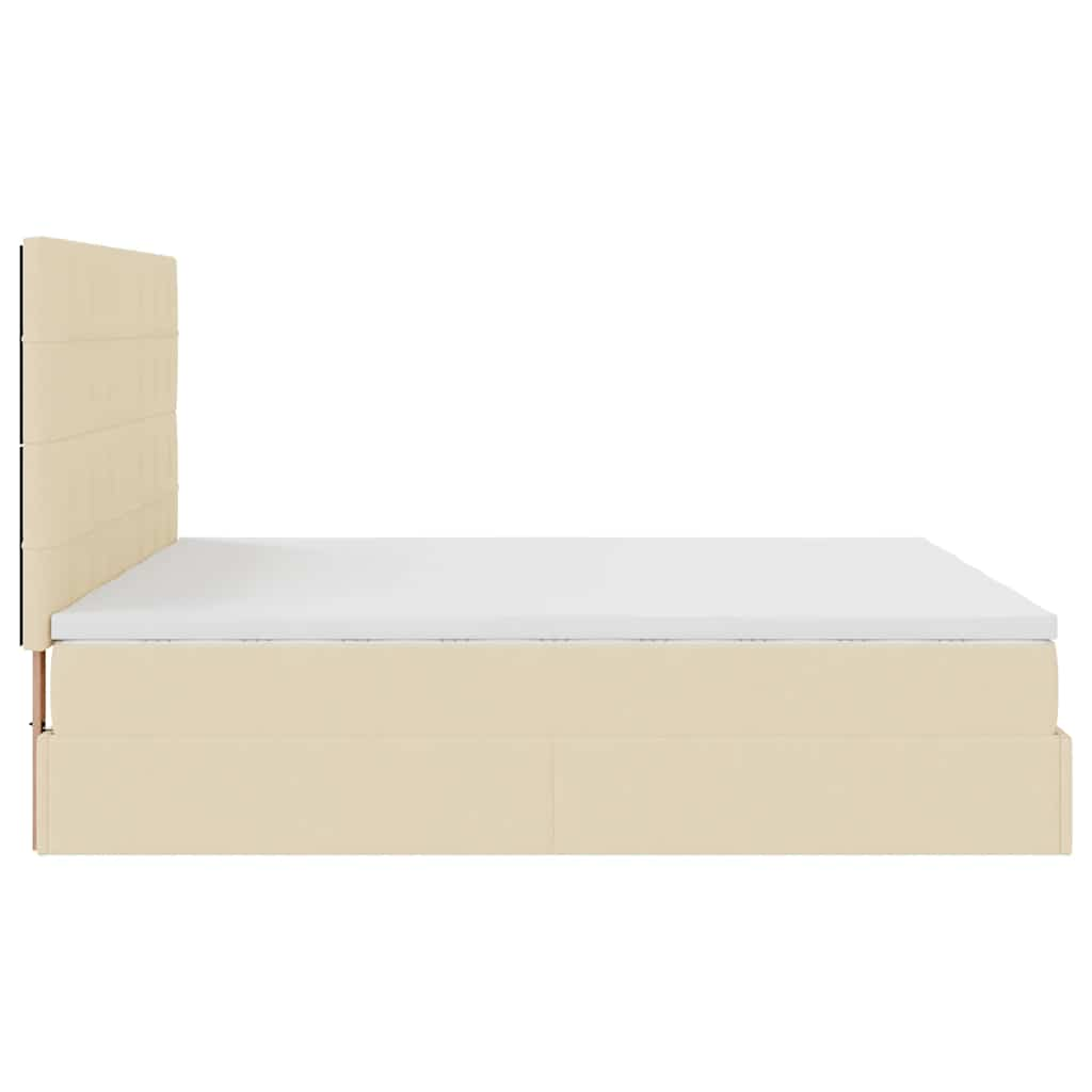 Cadre de lit ottoman avec matelas crème 180x200 cm tissu Lits & cadres de lit vidaXL