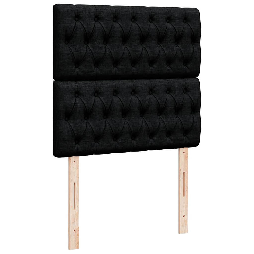 Cadre de lit ottoman avec matelas noir 160x200 cm tissu Lits & cadres de lit vidaXL