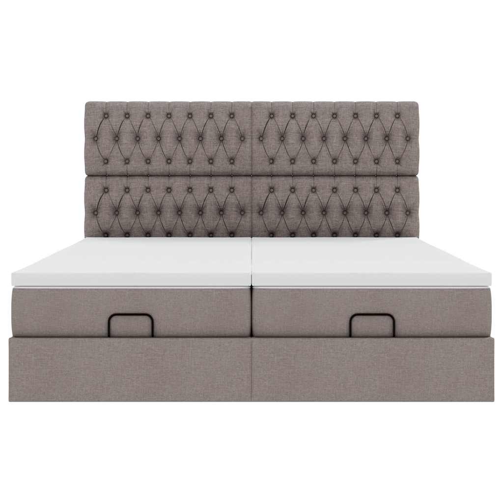 Cadre de lit ottoman avec matelas taupe 180x200 cm tissu Lits & cadres de lit vidaXL