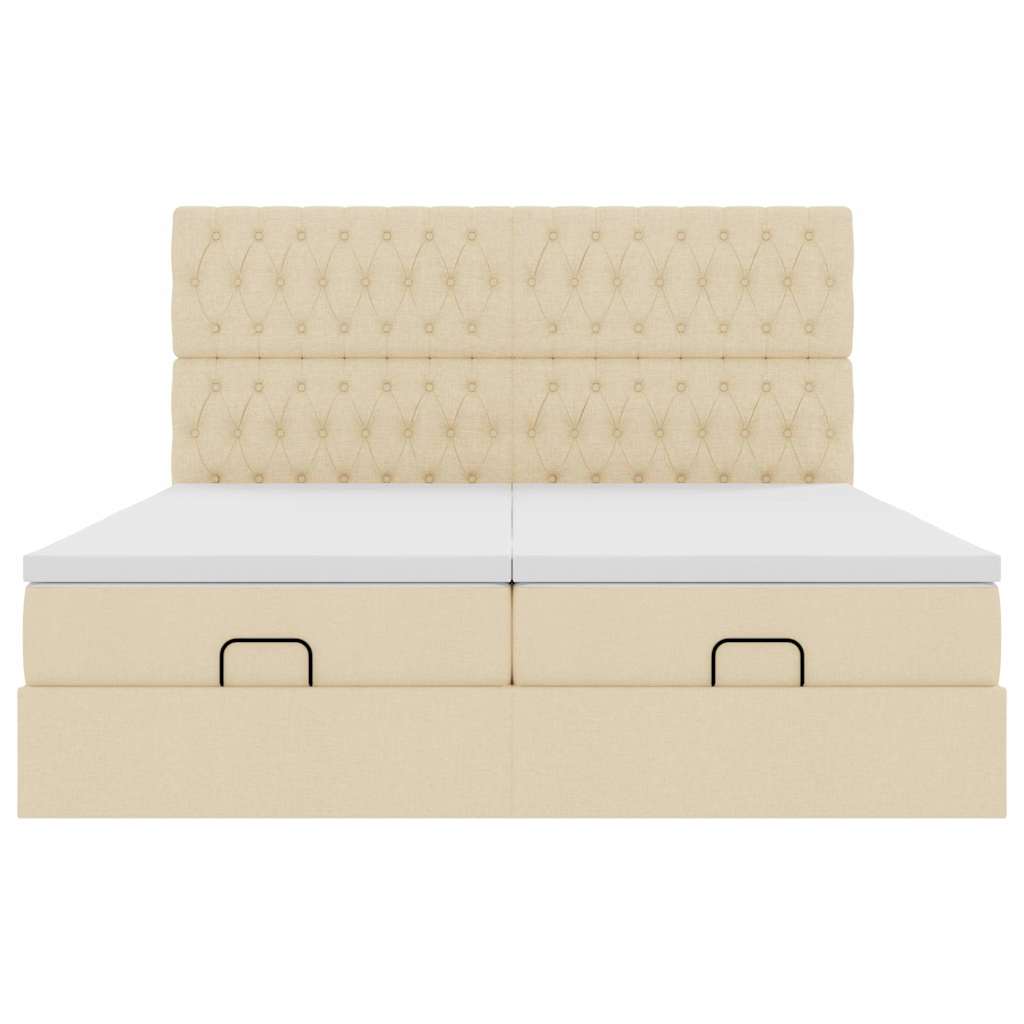 Cadre de lit ottoman avec matelas crème 180x200 cm tissu Lits & cadres de lit vidaXL