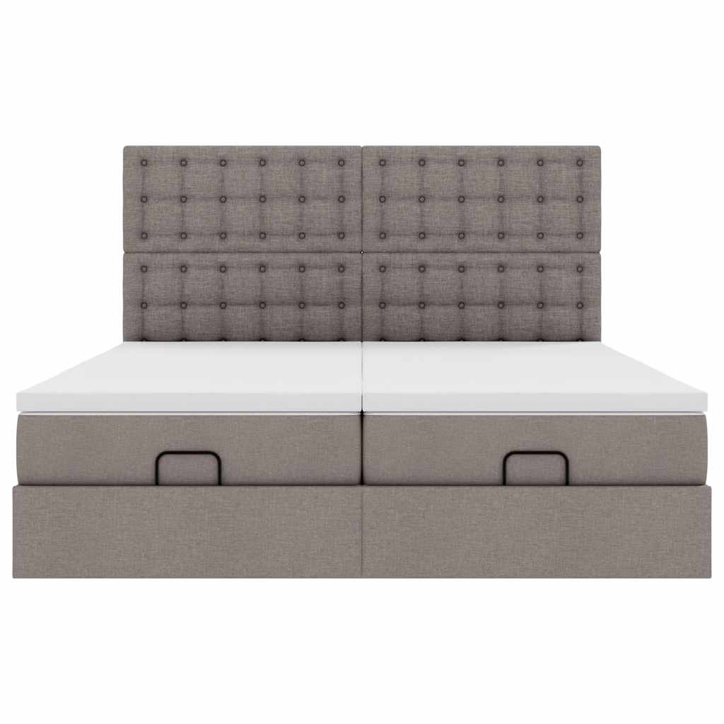 Cadre de lit ottoman avec matelas taupe 180x200 cm tissu Lits & cadres de lit vidaXL