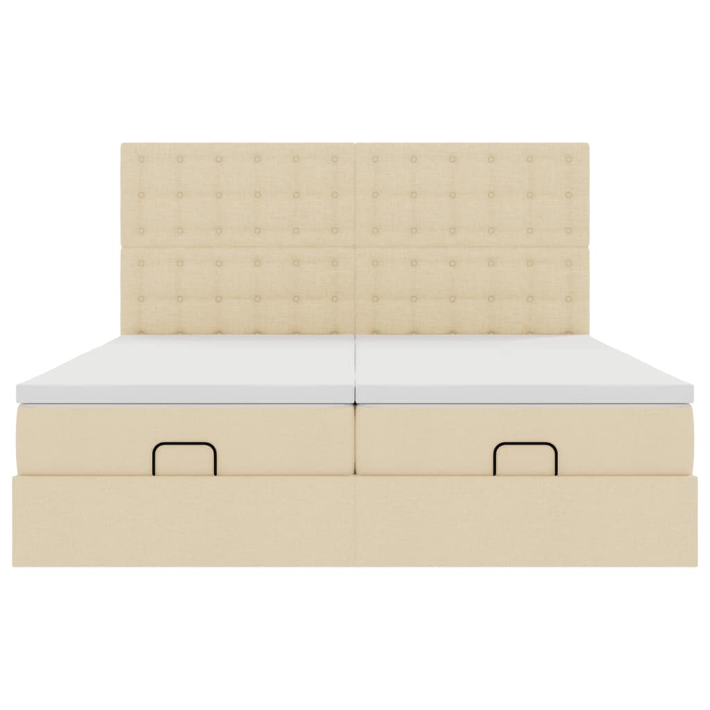 Cadre de lit ottoman avec matelas crème 180x200 cm tissu Lits & cadres de lit vidaXL