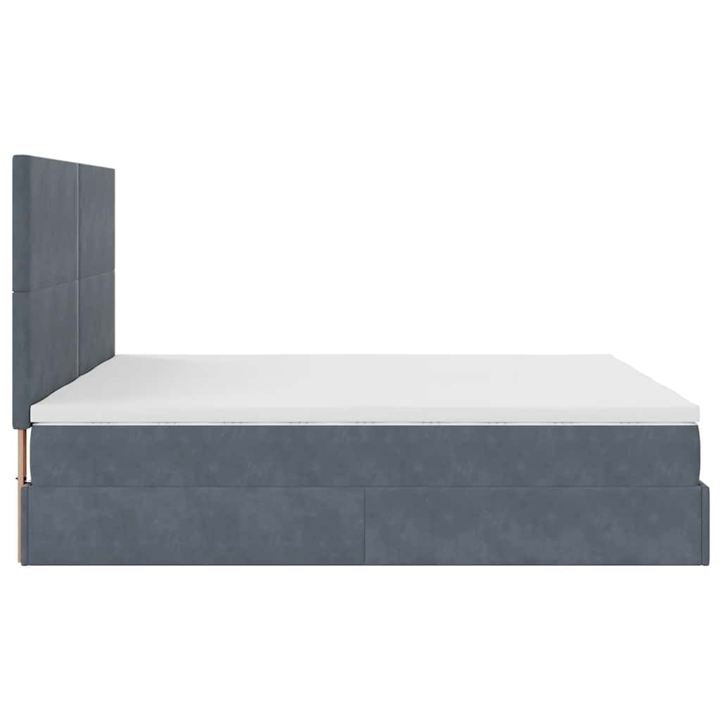 Cadre de lit ottoman avec matelas gris foncé 160x200cm velours Lits & cadres de lit vidaXL