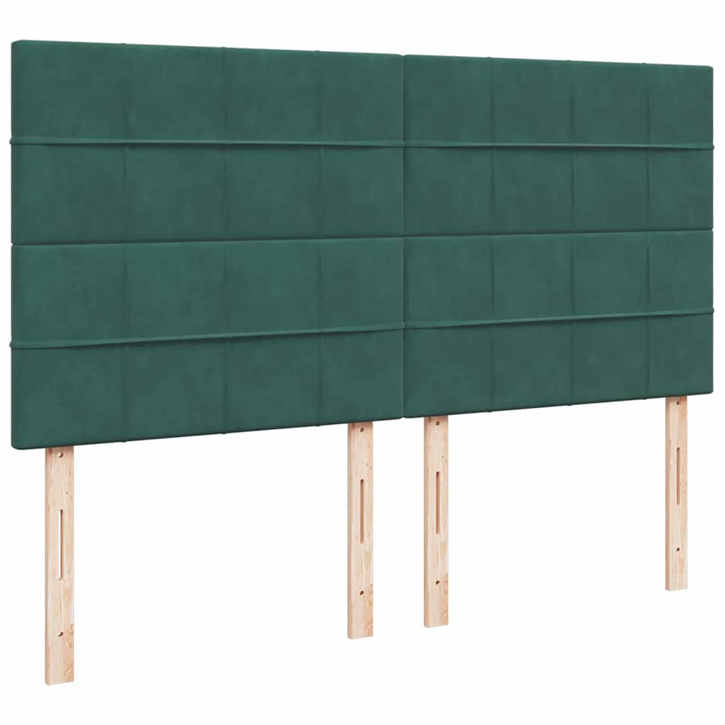 Cadre de lit ottoman avec matelas vert foncé 160x200 cm velours Lits & cadres de lit vidaXL