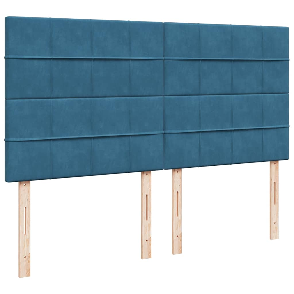 Cadre de lit ottoman avec matelas bleu foncé 160x200 cm velours Lits & cadres de lit vidaXL