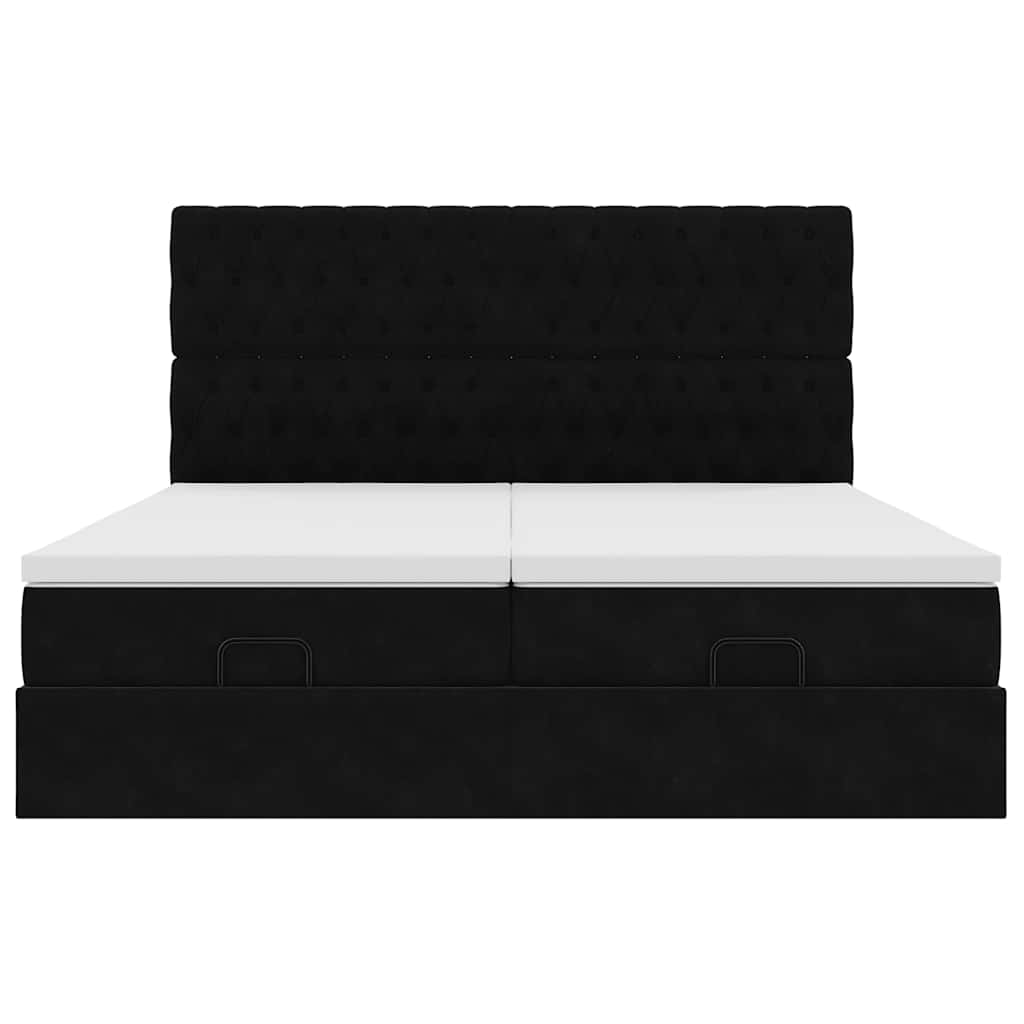 Cadre de lit ottoman avec matelas noir 160x200 cm velours Lits & cadres de lit vidaXL