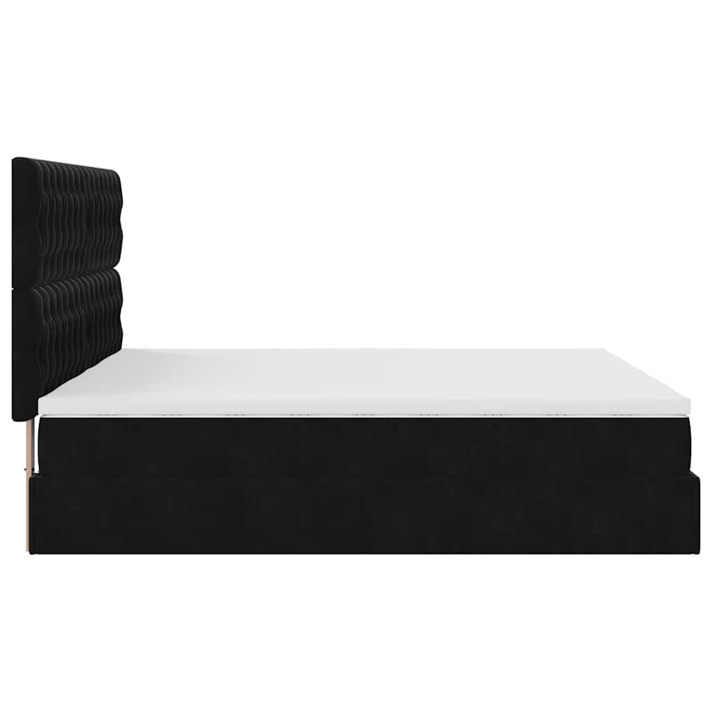 Cadre de lit ottoman avec matelas noir 160x200 cm velours Lits & cadres de lit vidaXL