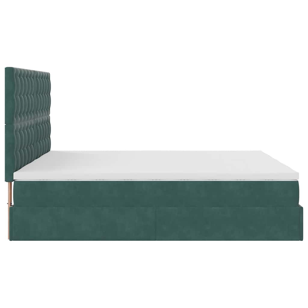 Cadre de lit ottoman avec matelas vert foncé 180x200cm velours Lits & cadres de lit vidaXL