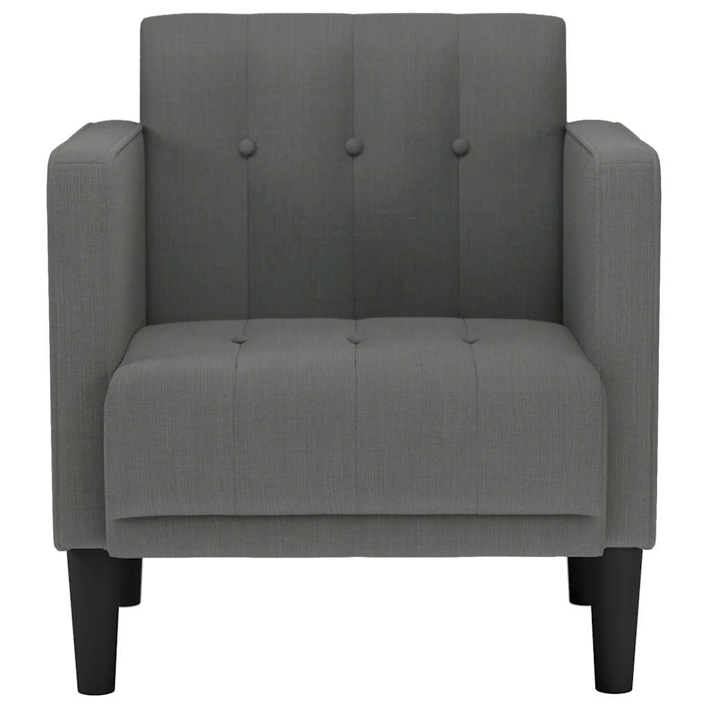 Canapé-chaise accoudoirs gris foncé 53 cm tissu Fauteuils vidaXL